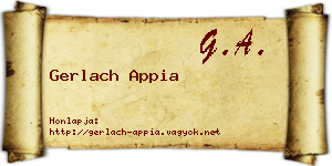 Gerlach Appia névjegykártya
